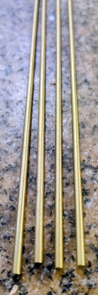 🗽K & S ENGINEERING SOLID BRASS RODS 1/8" DIA 4 Pcs