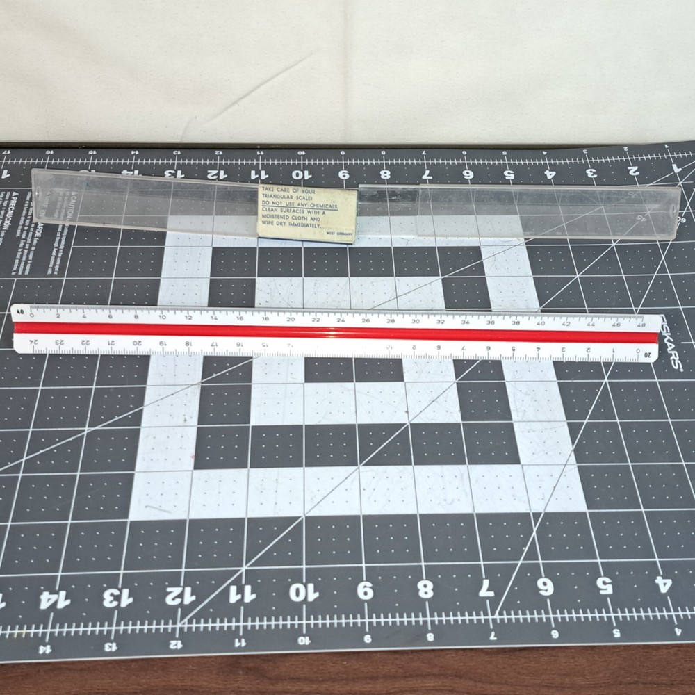 VTG Alvin 241P Series Engineering Drawing Triangular Scale Ruler Made in W Germa