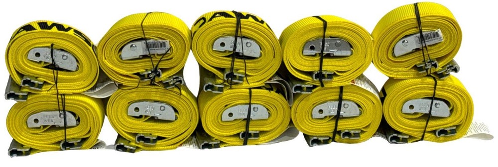 2"x12' Yellow E-Track Cam Buckle Strap (10 Pack)