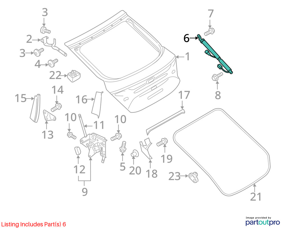 2012-2017 Audi A7 Trunk Lid Pull Down Strut Shock Left OEM