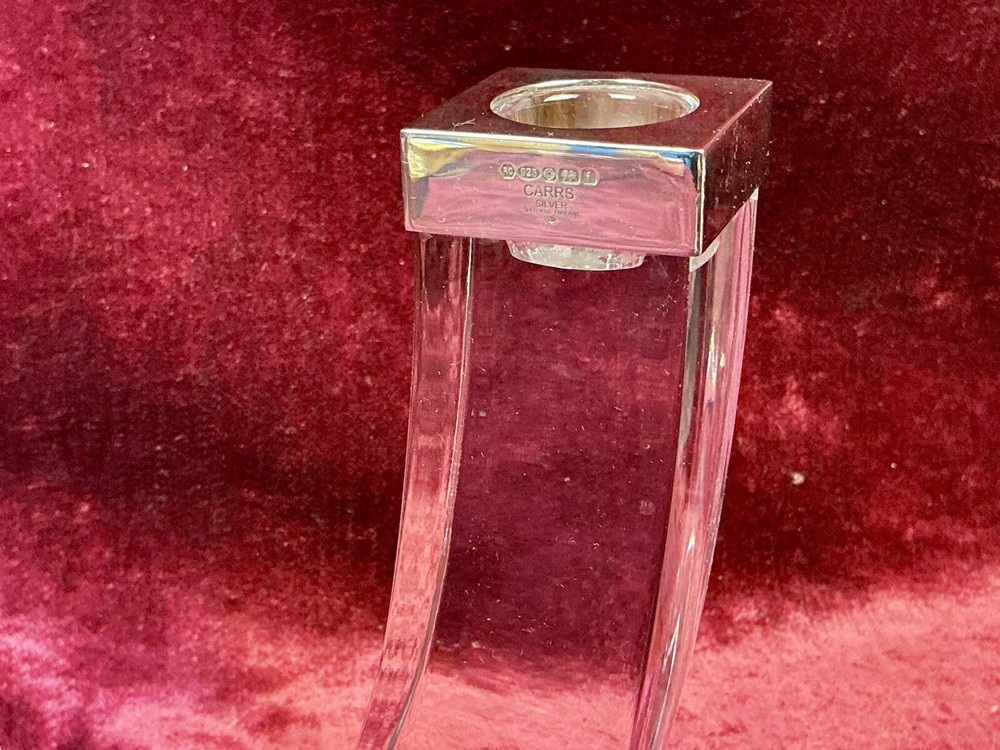 An Exquisite Hallmarked Silver & Crystal Candleabrum Candlestick. Sheffield 2005