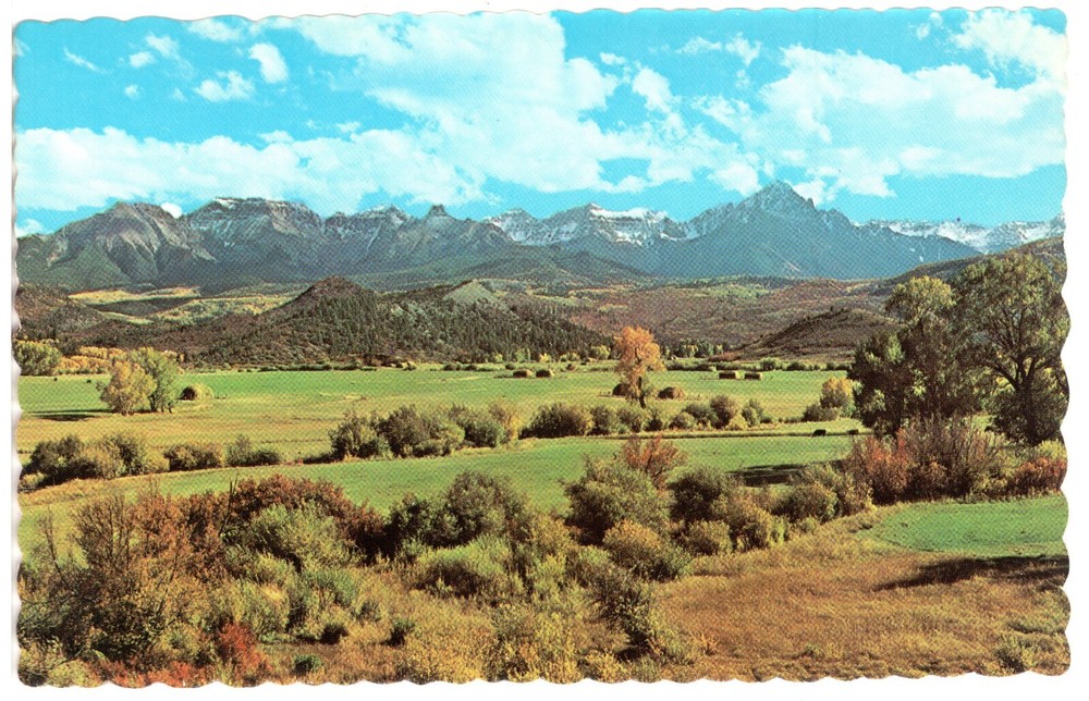 MT. SNEFFELS & RANGE FROM THE UNCOMPAHGRE RIVER VALLEY - PC2759