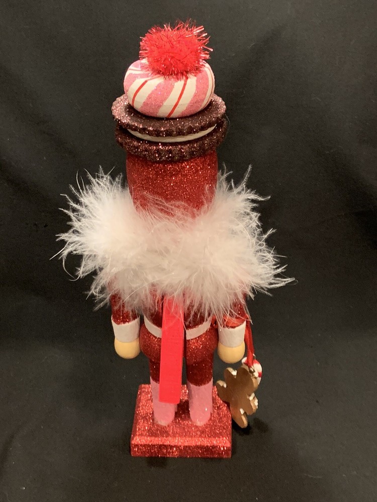 Kurt Adler 12" Red Gingerbread with Cookie Hat Nutcracker (HA0066)