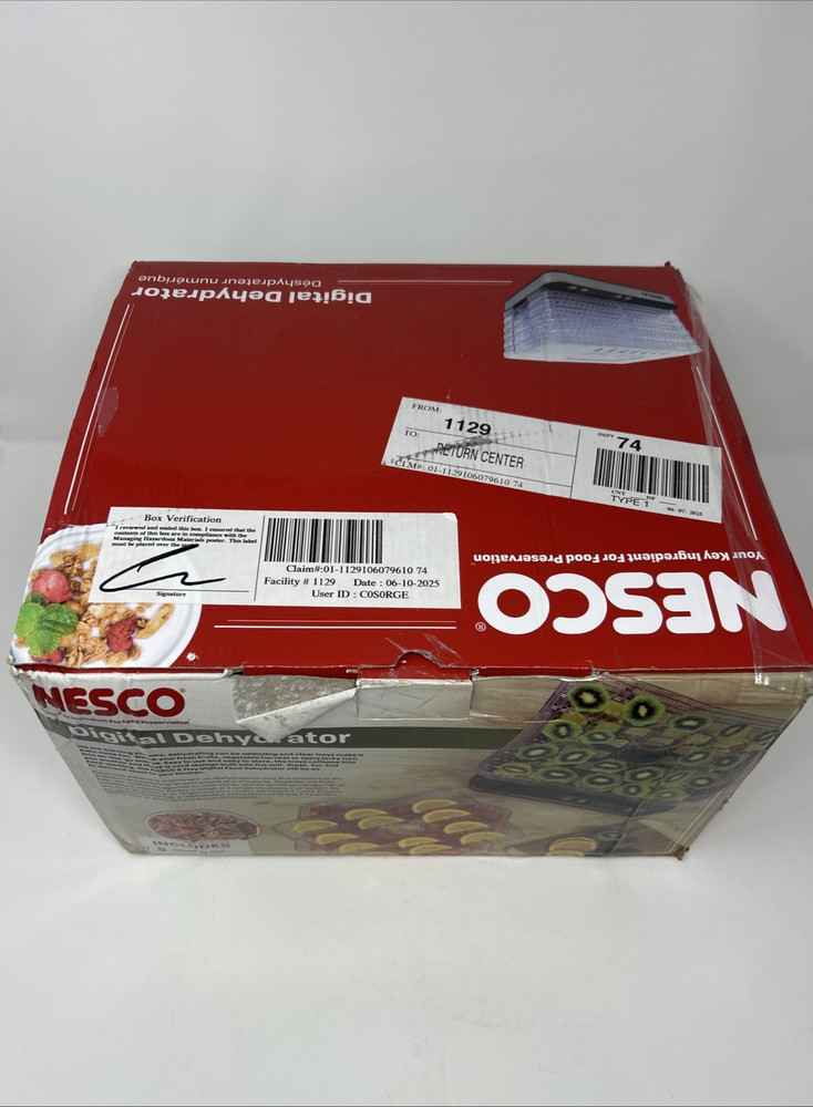 NESCO FD-5TC 5 Clear Tray Rectangular Dehydrator with Digital Timer
