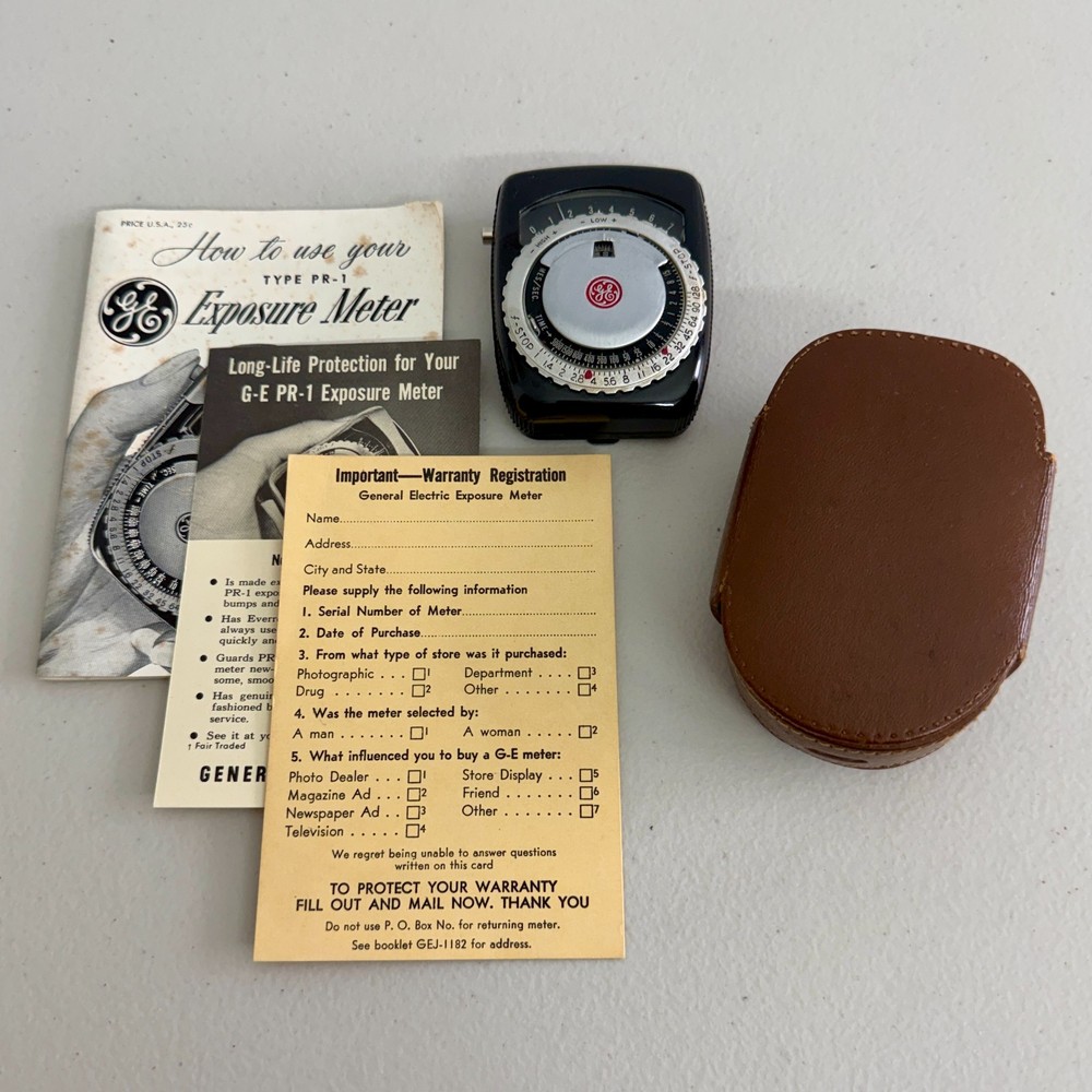 Weston Master II Model 735 Exposure Meter w/ Case + GE PR-1 Meter Manuals Bundle