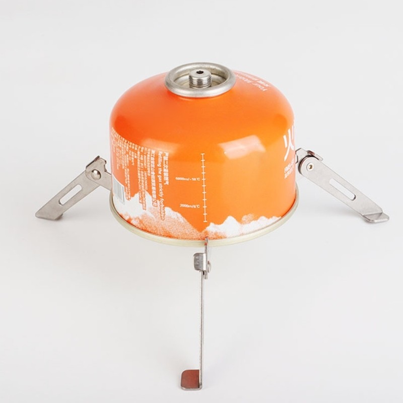 Stainless Iron Camping Gas Canister Stand Triangular Base Stability Enduring