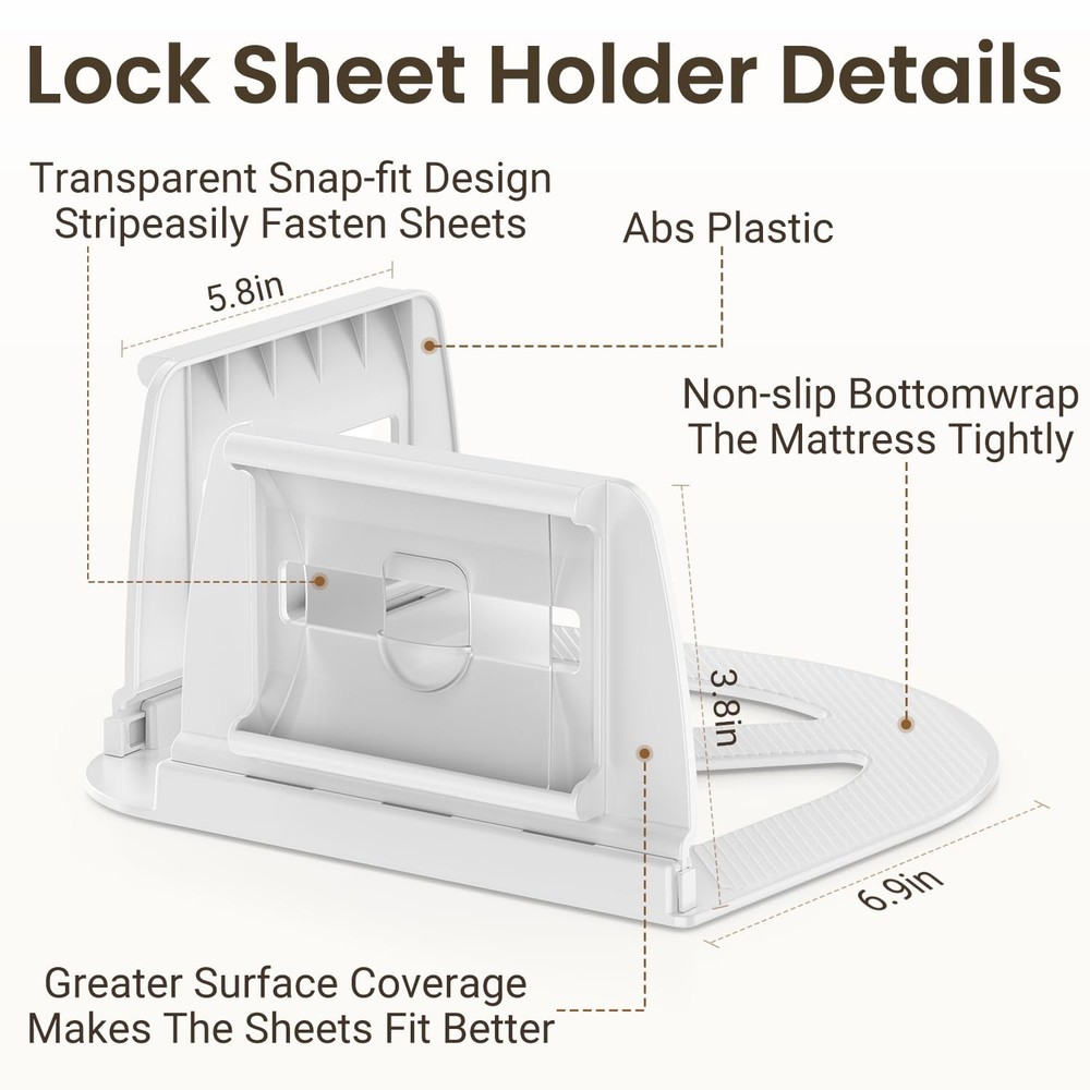 Sheet Holders - Bed Sheet Holder for Corners & Sides, Strong Elastic Sheet St...