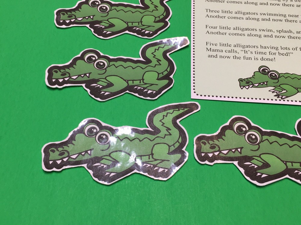 Five Little Alligator Flannel Board Set - Laminated Activity Set - Teaching