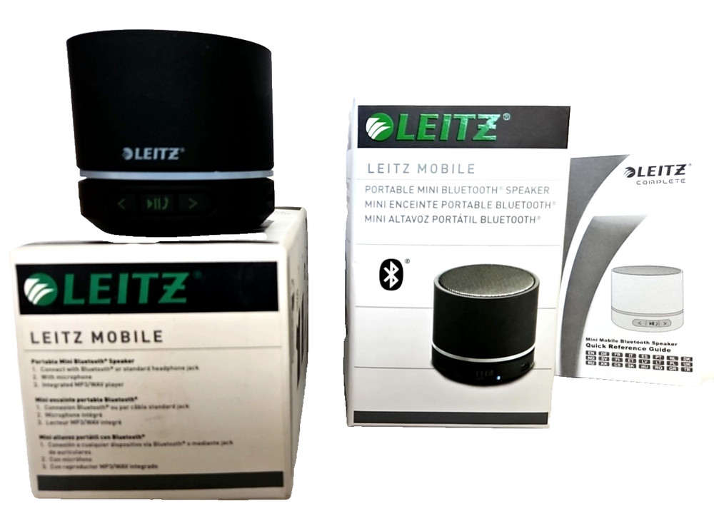 LEITZ Mini Bluetooth Conference Speaker. Built-in Microphone Portable NEW