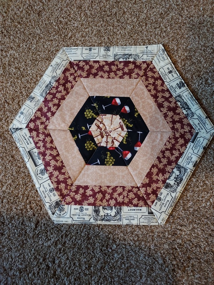 WINE FABRIC TABLE TOPPER NEWLY HANDMADE