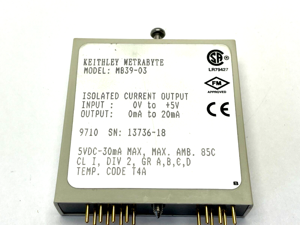 Keithley MetraByte MB39-03 Analog Device