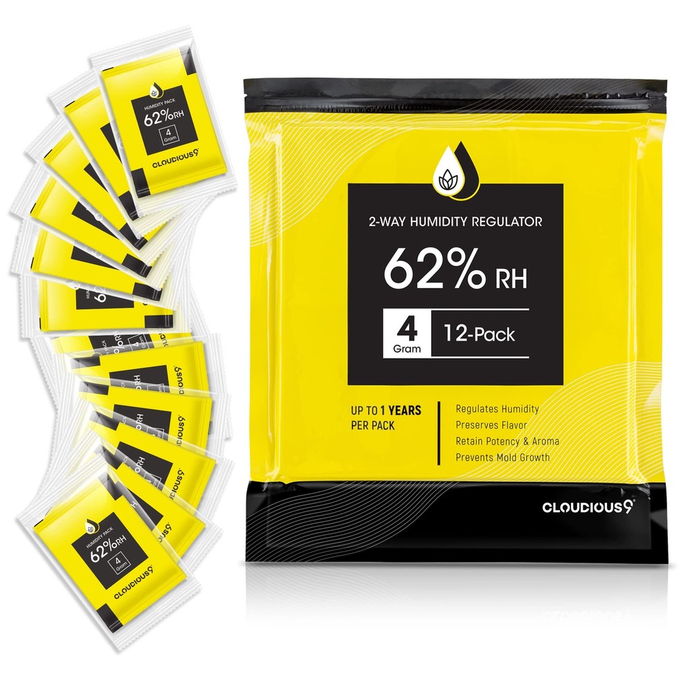 Cloudious9-62% 2-Way Humidity Pack Regulator 4 Gram 4 - 12 Count, Yellow