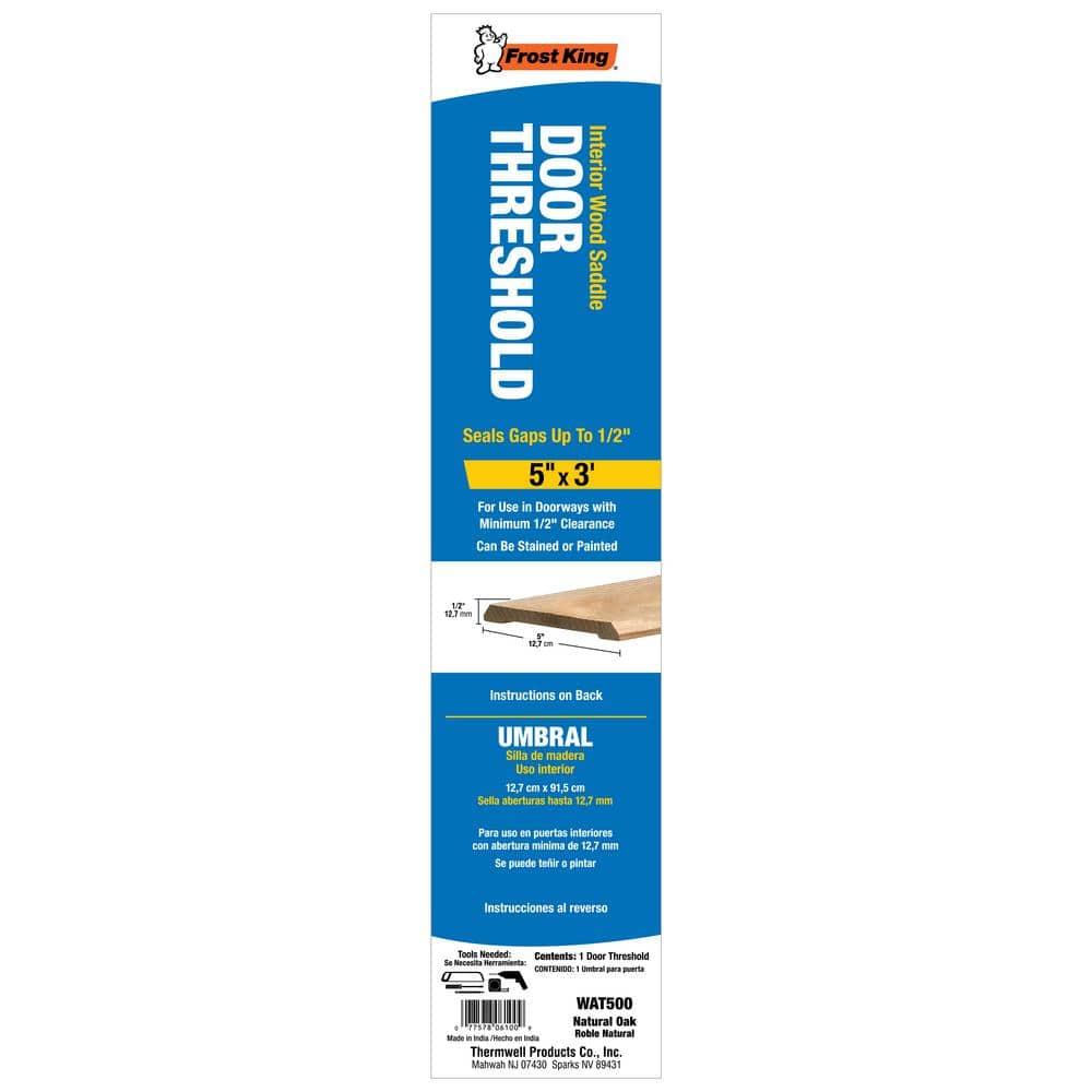 5 In. X 1/2 In. Wood Interior Threshold