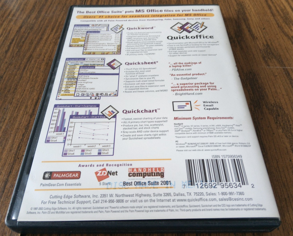 Quickoffice For Palm Powered Handhelds (2002 Cutting Edge Software)