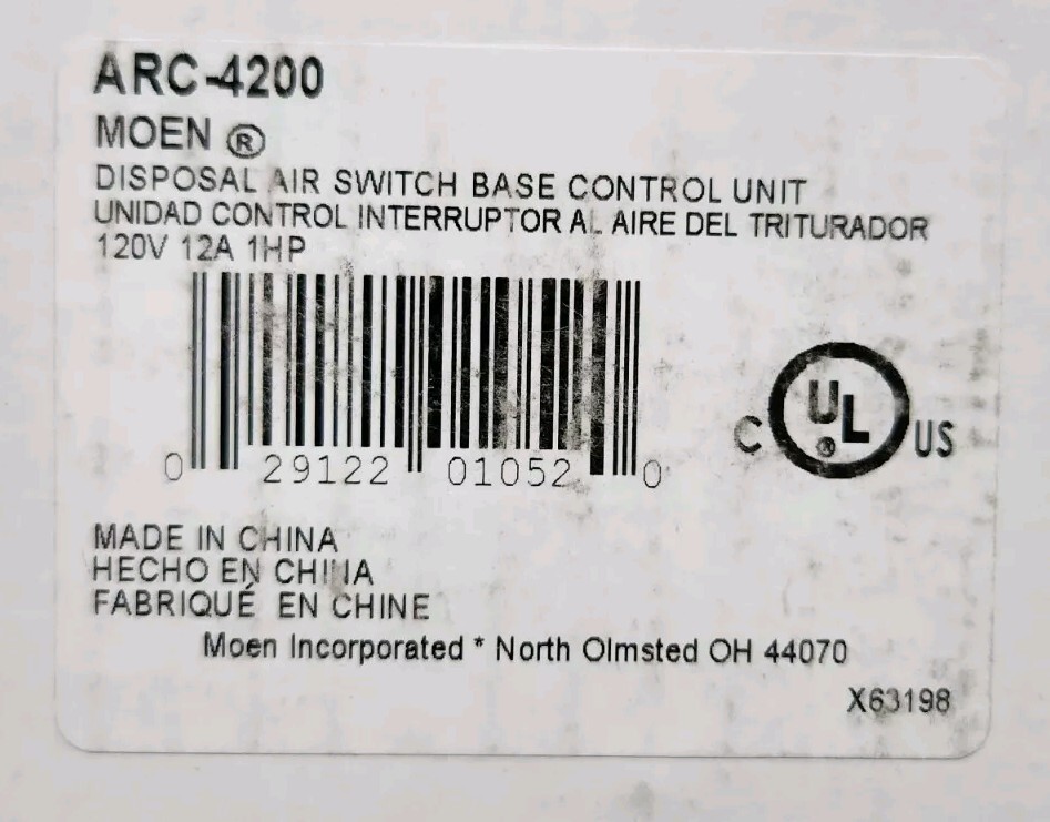 Moen ARC-4200 Garbage Disposal Air Switch Controller Base