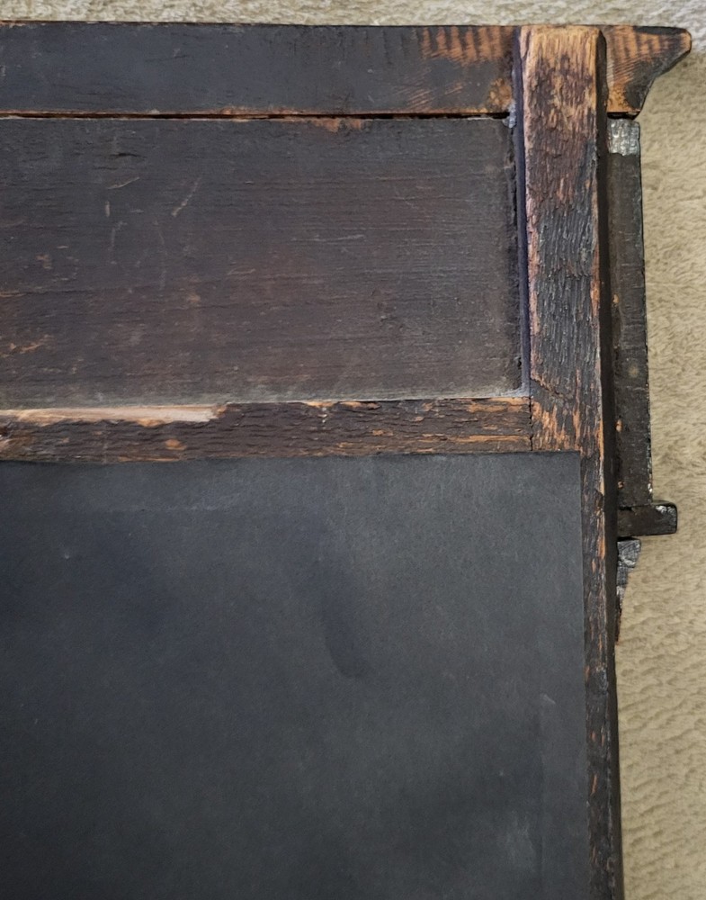 Antique GERMAN Austrian 20th C Vertical Ebony Column BIEDERMEIER Wall MIRROR