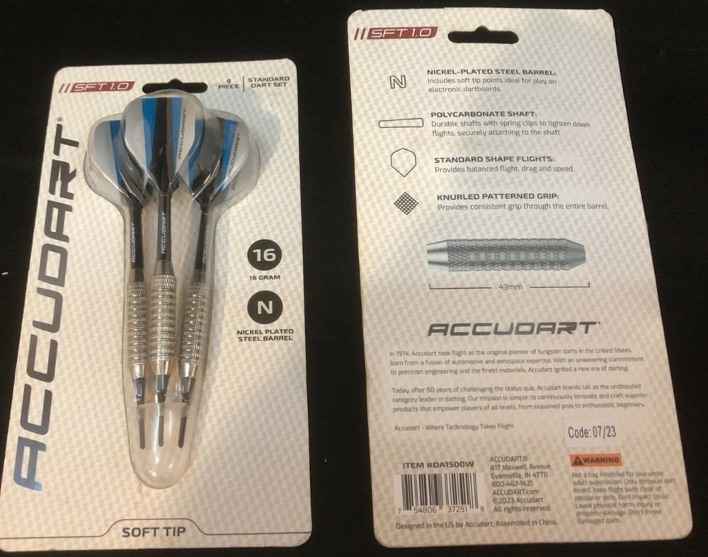 ACCUDART SFT 1.0 SOFT TIP 2 DART SETS 6 DARTS