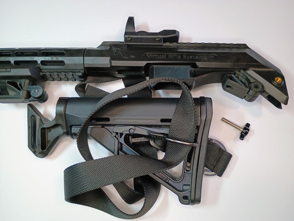 Virtual Rifle Systems VR Gun Black Plastic W/ Extendable Stock + Shoulder Strap