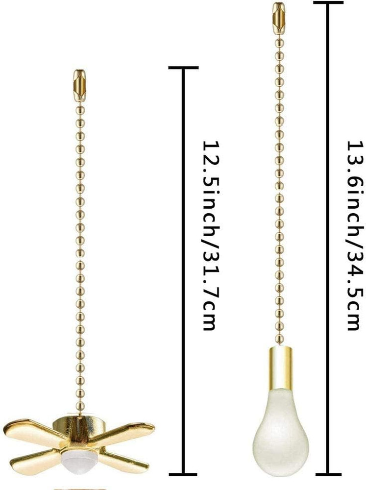 Ceiling Fan Pull Chain Ornaments Extension Chains with Decorative Light Bulb and