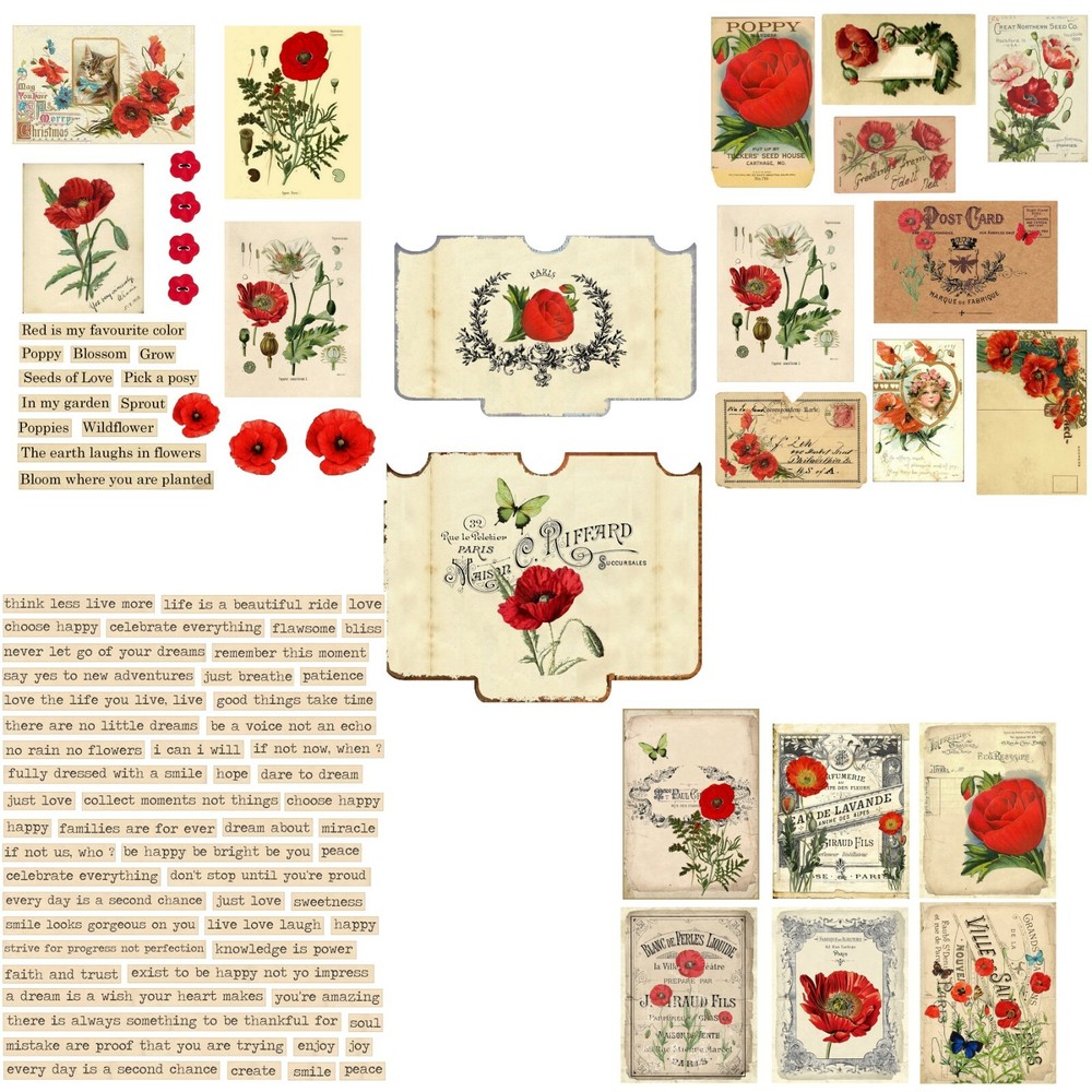 Poppies Journal Pages - EZ Journal - 7449