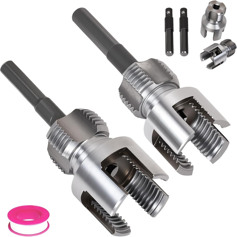 2PCS PVC Pipe Threader Kit - Dual-Function Internal & External Pipe Threading To