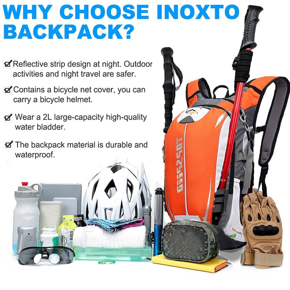 INOXTO Hydration Pack Backpack，18L Hydration Pack Lightweight Water Backp