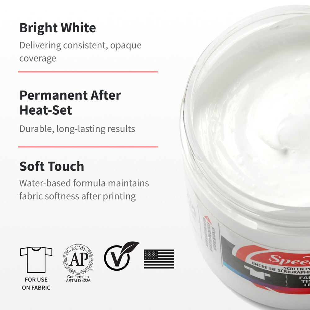 4563 Fabric Screen Printing Ink 8 Fl oz. White