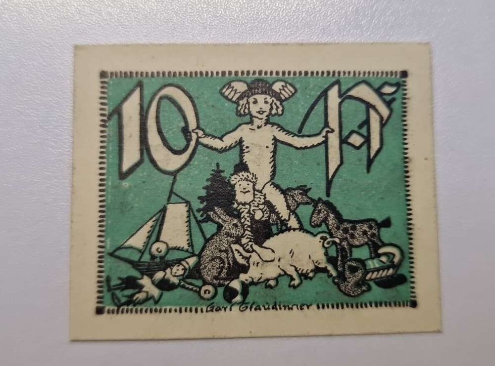 10 Pfennig  1921 Excellent Condition Old BANKNOTE Germany