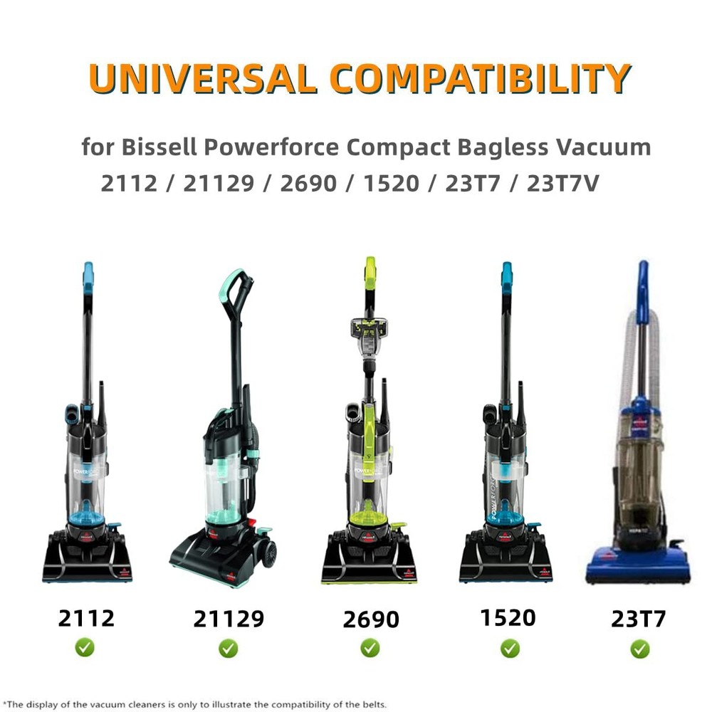 2Pack For Bissell PowerForce Compact 1520 & EasyVac Lightweight Vacuum Belt