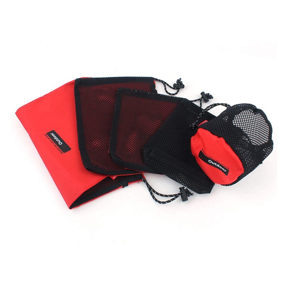Drawstring Bags/Pouch/Ditty/Mesh-Stuff-Sack for different sizes, Red
