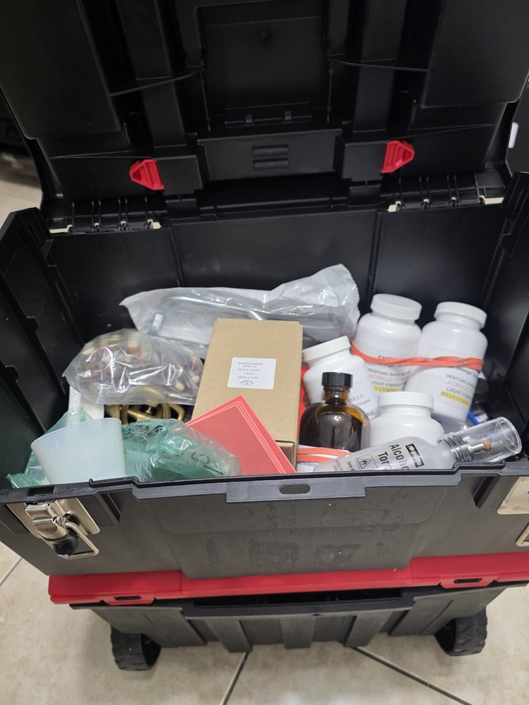 Dental Student Equipments over 30+ items inside Portable Rolling Cart