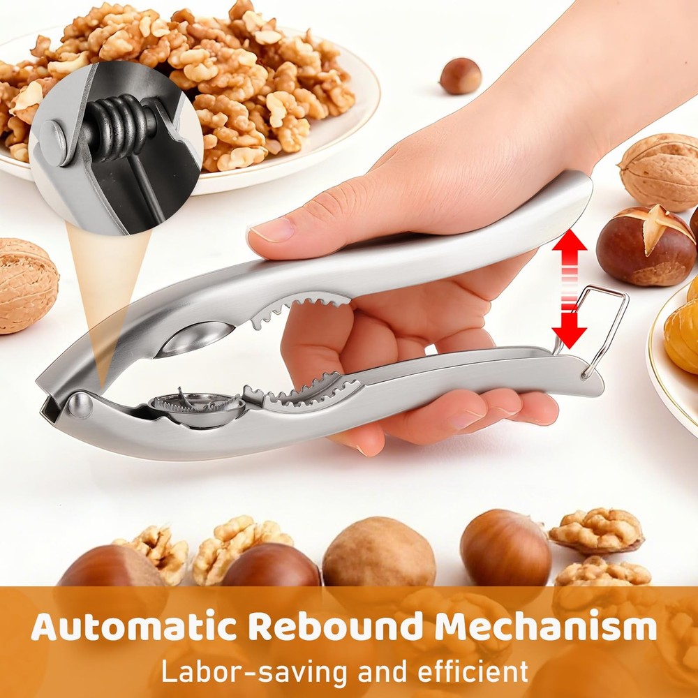 Upgraded 2 In 1 Chestnut Cutter Tool and Nut Cracker for All Medium, Silver