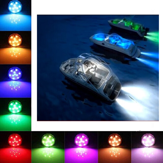 SEARAY BOAT TRANSOM SQUID MULTI COLOUR LED UNDERWATER LIGHTS B/T REMOTE