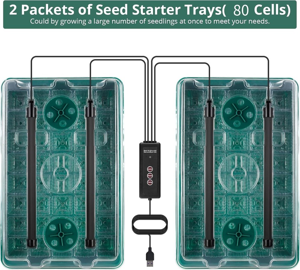 Eco-Friendly 80 Cell Seed Starter Kit with Adjustable Lighting for Indoor Plants