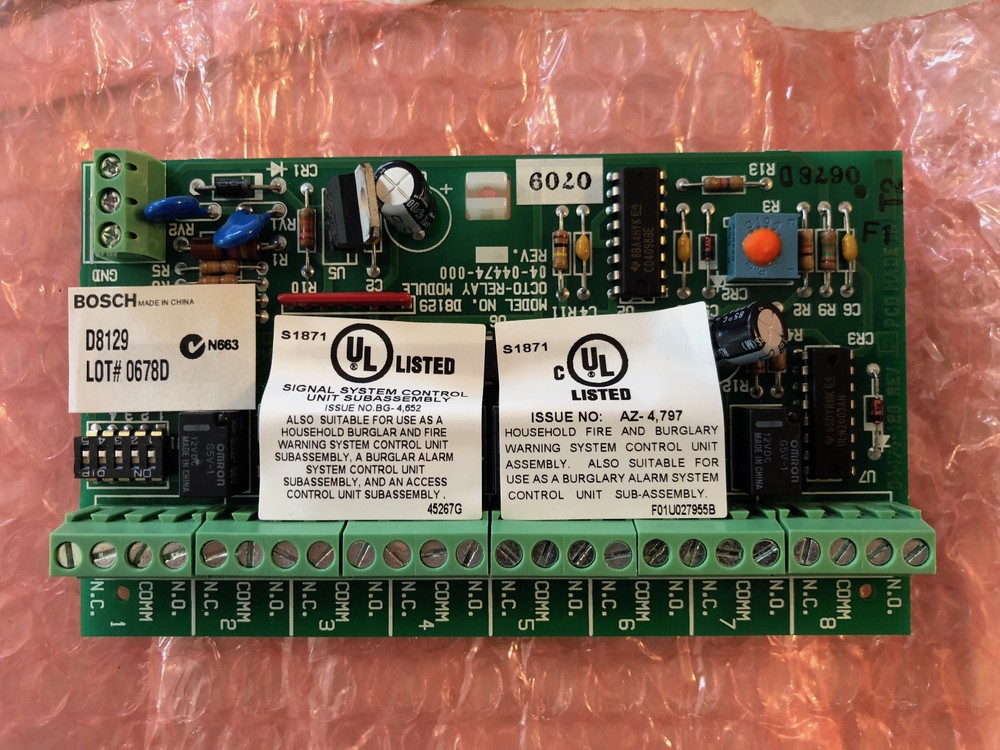 NIOB Bosch Radionics D8129 Security System Octo-Relay Module Board
