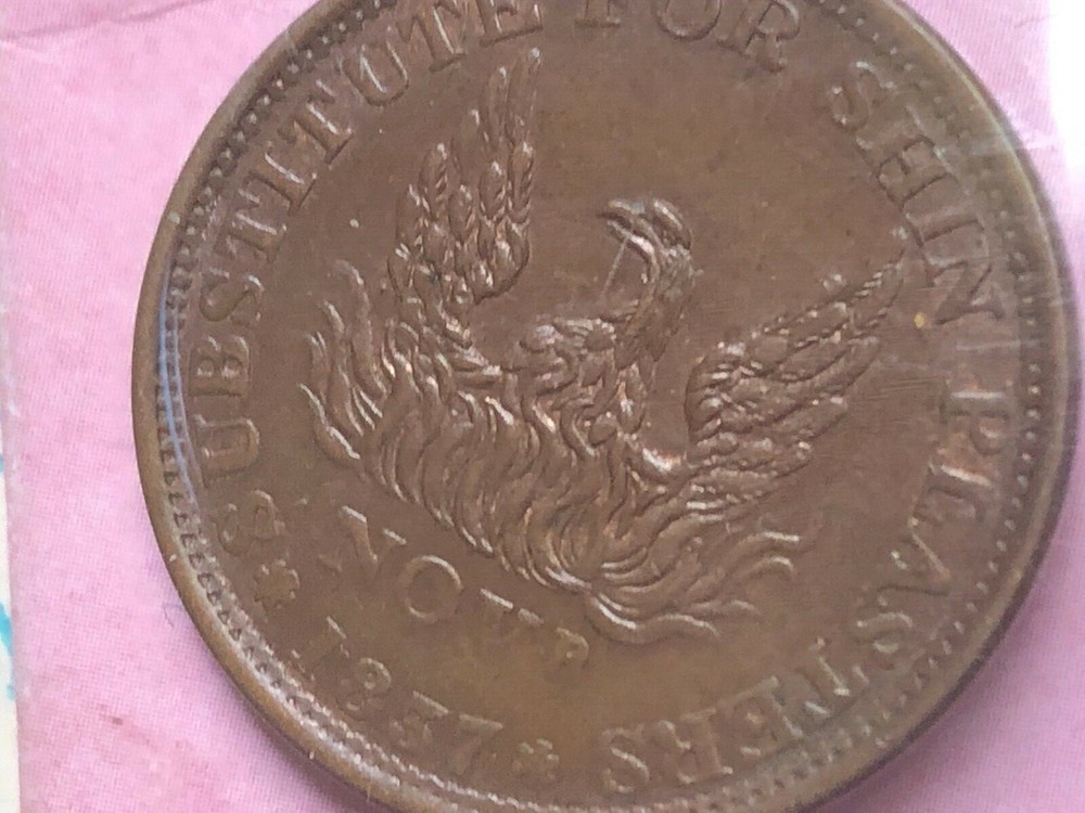 1837 HARD TIMES TOKEN HT-66, LOW-47 PHOENIX UNCIRCULATED