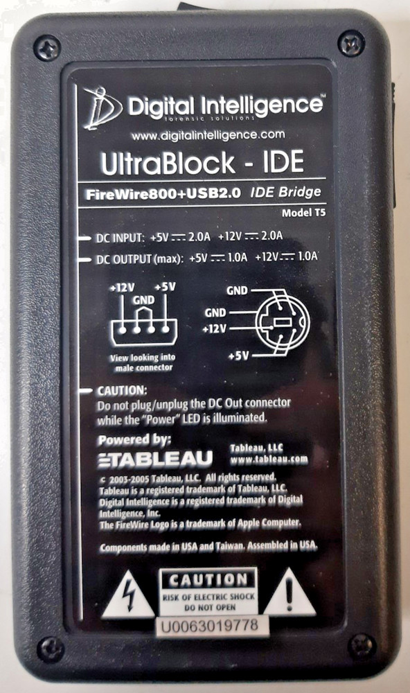 Tableau UltraBlock IDE T5 Forensic Bridge Write Blocker POWERTESTED