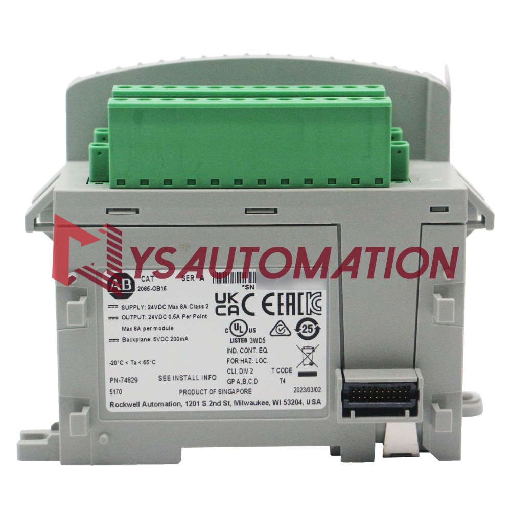 100%New AB 2085-OB16 Allen Bradley Ser A Micro800 16 Point Source Output Module