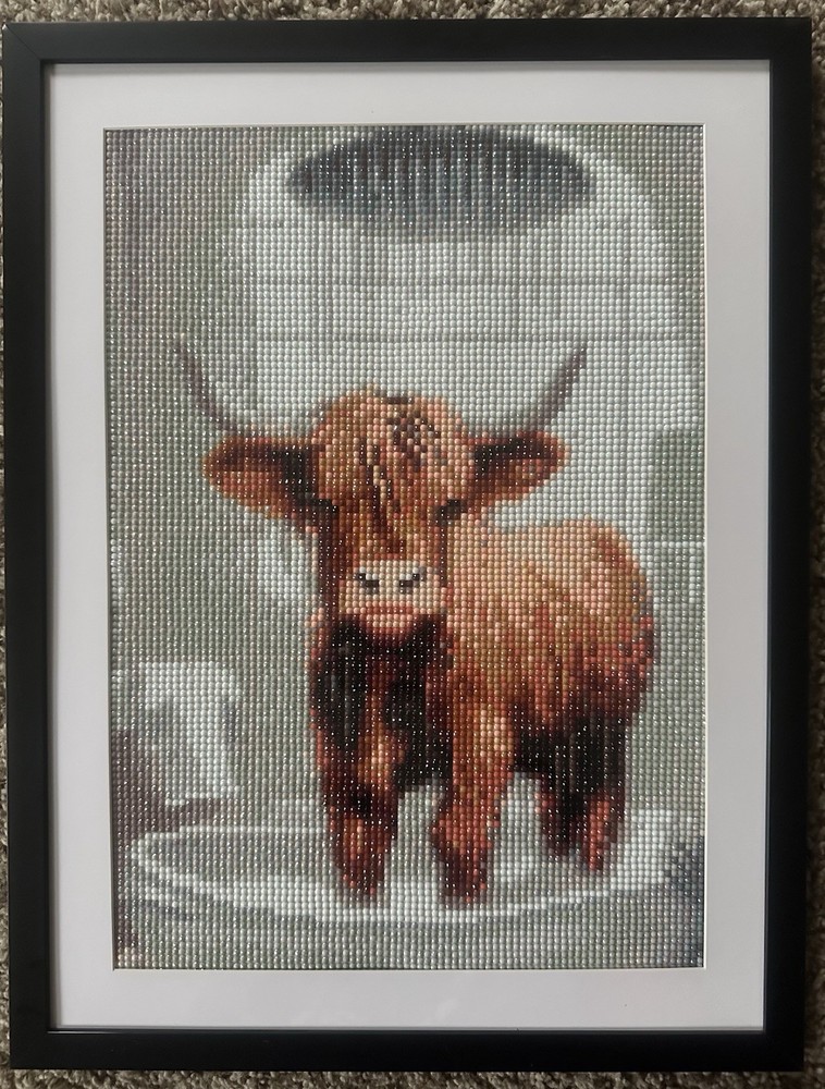 Completed Diamond Art Bathroom Wall Decor