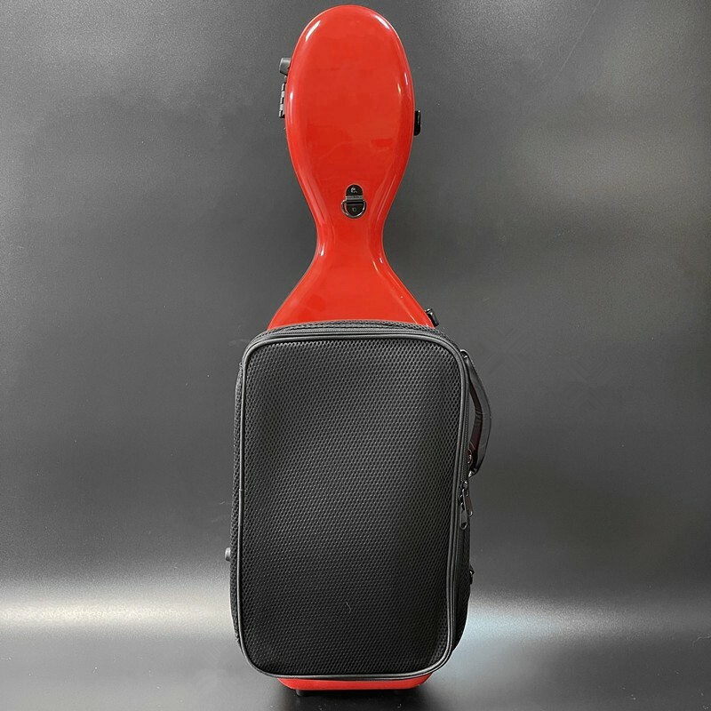 High quality Cello Shaped Full Size red Compound carb Violin Case Strong