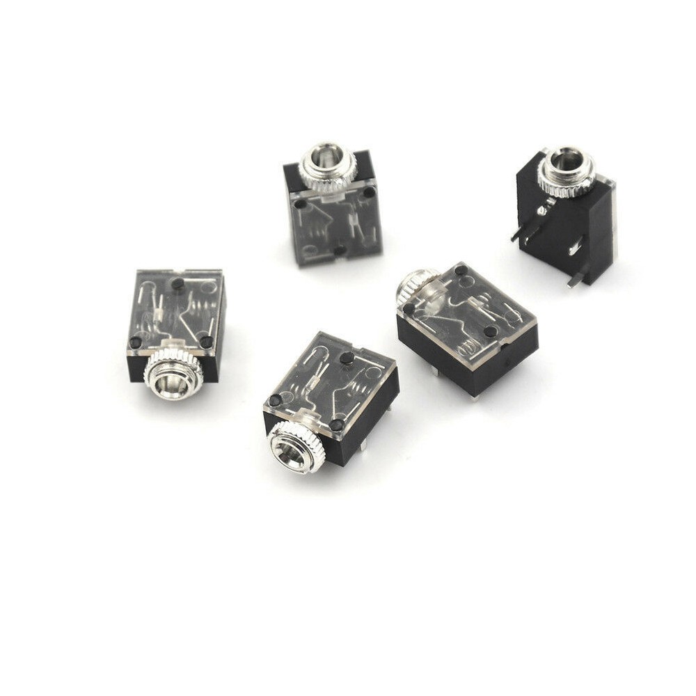20 Pcs 5 Pin 3.5mm Audio Mono Jack Socket PCB Panel Mount for Headphone D