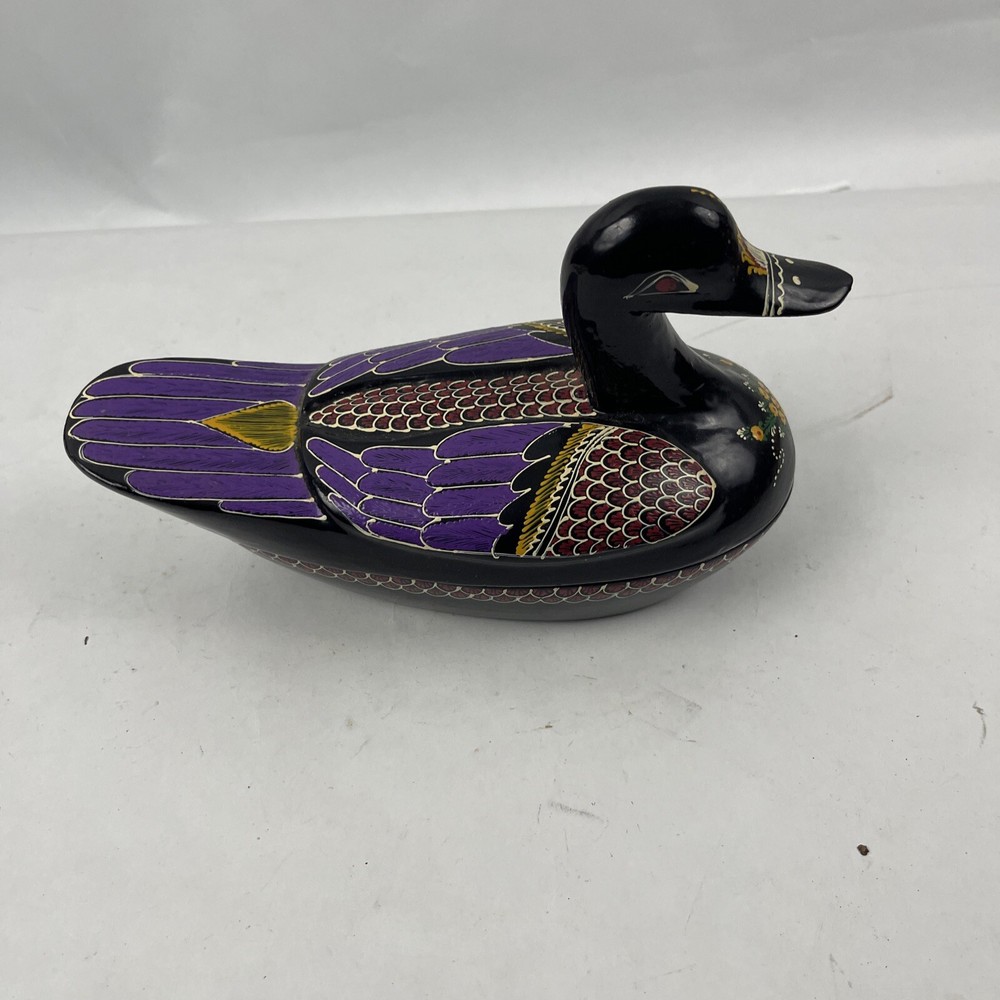 Handpainted Lacquered Duck Trinket Box