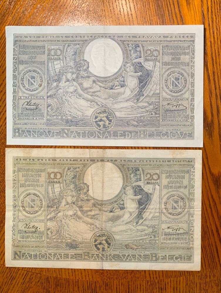 Vintage Banknote lot from Belgium.