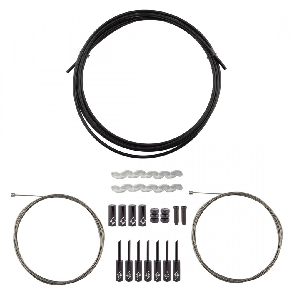 Origin8 Slick Compressionless 2x Gear Cable & Housing Kit - MTB & Road, Lined