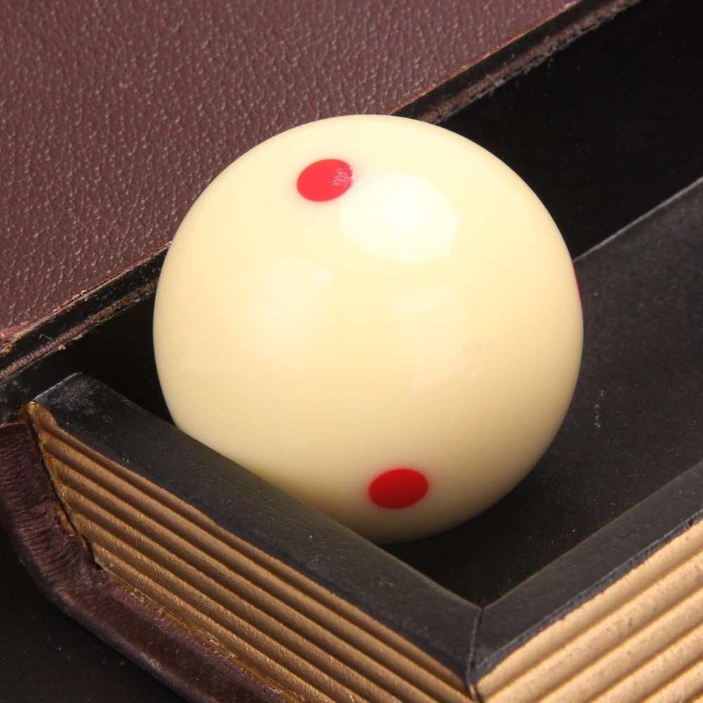 Red Dot Cue Ball, AAA-Grade PRO 6 Billiard Practice 2 1/4", White