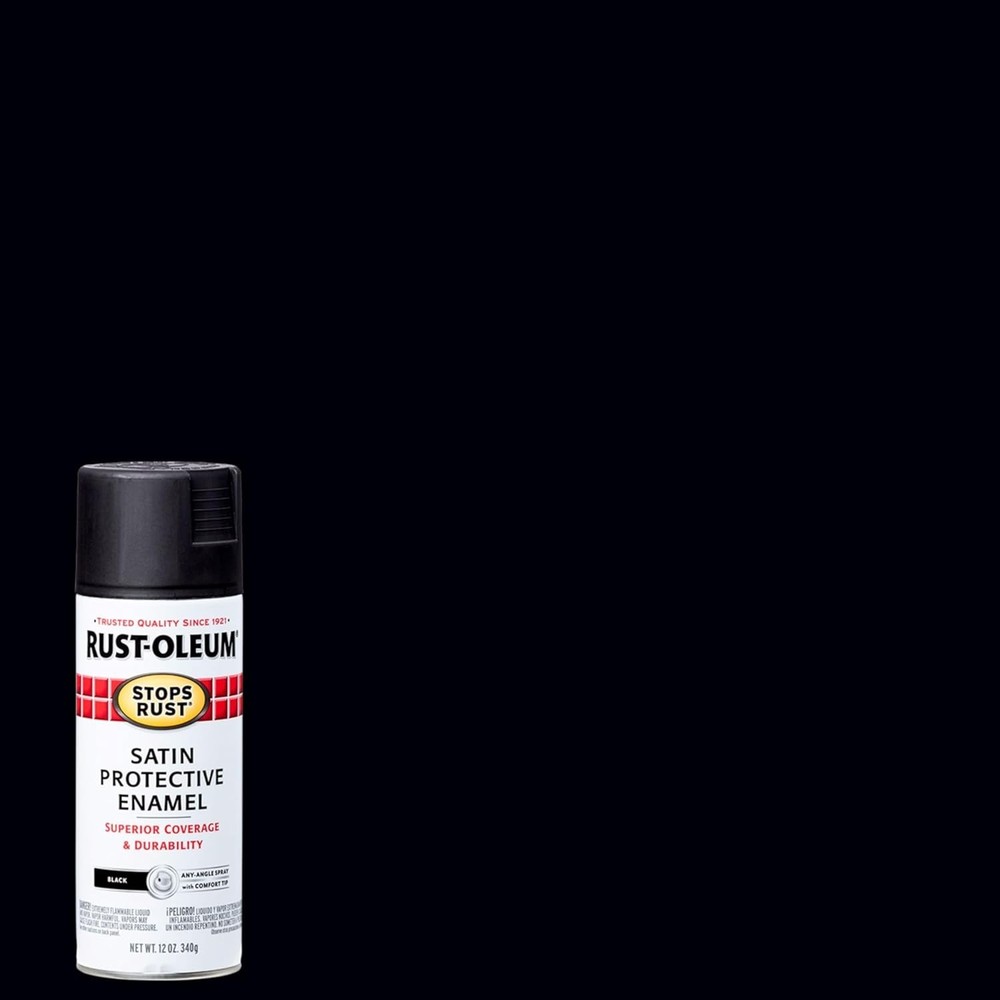 Rust-Oleum Stops Rust Spray Paint Satin Black 12oz 6 Pack Protective Enamel Co