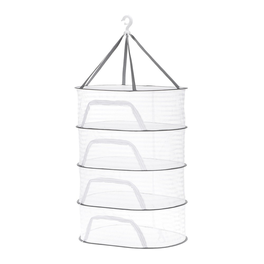 Herb Drying Rack, 24" 4-Layer Hanging Drying Mesh Net, White