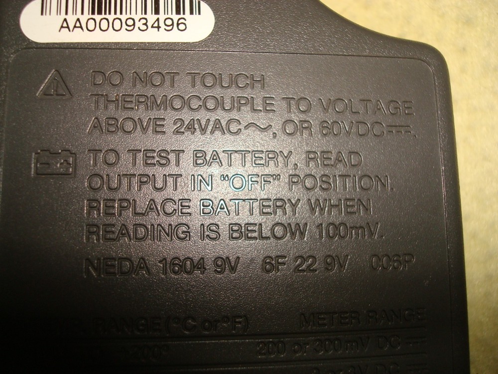 Fluke 80TK Thermocouple Module - Works - Uses 9 volt battery