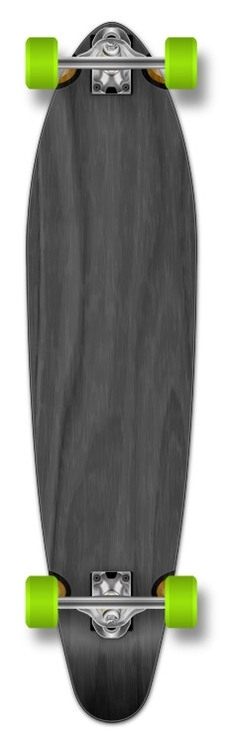 Yocaher Kicktail Blank Longboard Complete - Stained Black