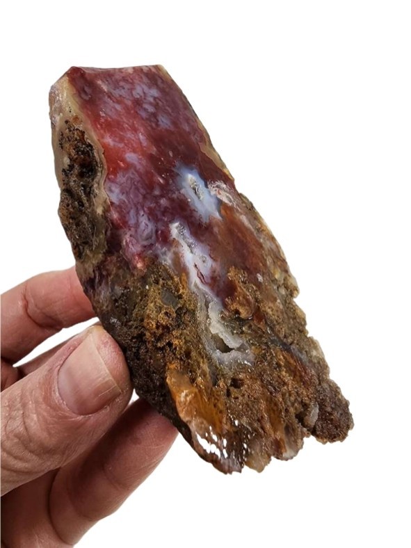 Red Moss Agate Faced Rough 148.3 grams.
